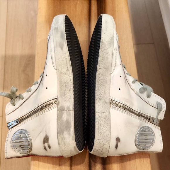 GOLDEN GOOSE FRANCY CLASSIC  HIGH TOP SIZE 8  WHITE/LAVENDER/FUXIA - Picture 3 of 16